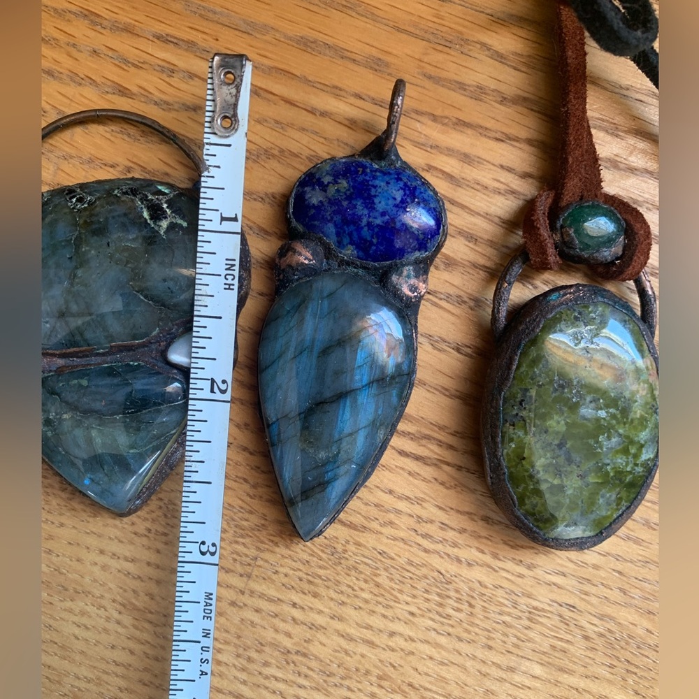 Electroformed copper gemstone 4 necklaces - Picture 4 of 6